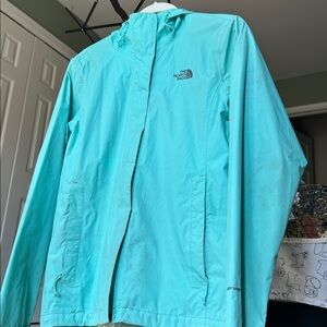 Tiffany blue northface rain shell